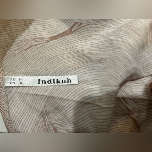 Indikah by Angel Biba NWOT Boho chic dress in dusty rust and cream - size medium - Picture 8 of 9